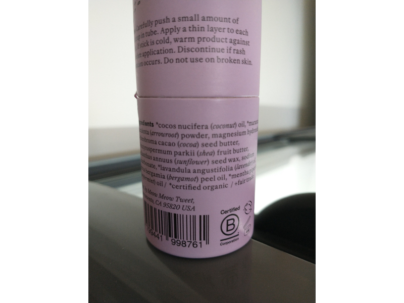 Meow Meow tweet Deodorant Stick, Lavender Bergamot, 1.8 oz/50 g