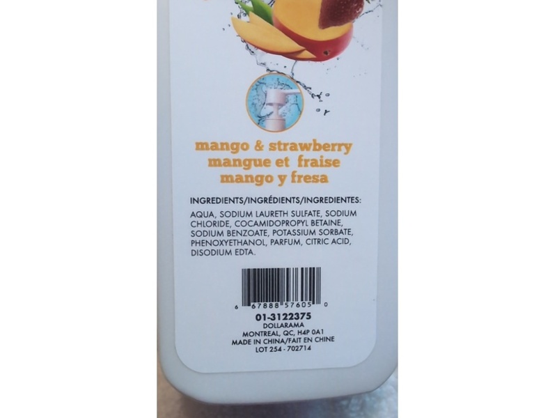 Paos Body Wash, Mango & Strawberry, 16.9 fl oz/500 mL