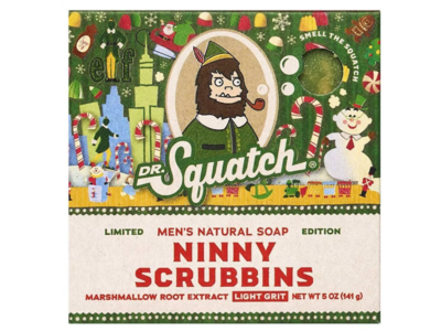 Dr Squatch Ninny Scrubbins Natural Soap, Marshmallow Root Extract Light Grit, 5 fl oz/141 g