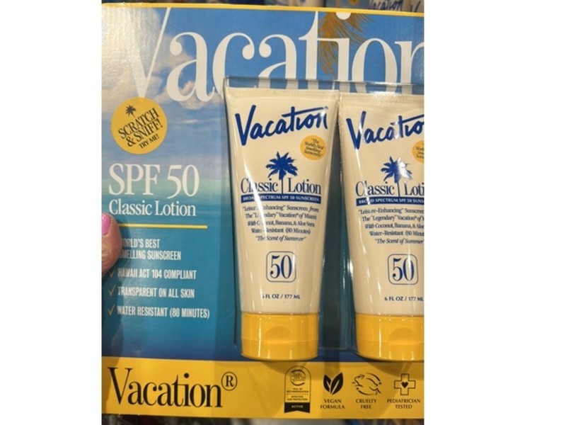Vacation Classic Lotion Sunscreen, SPF 50, 6 fl oz/177 mL, Pack Of 2