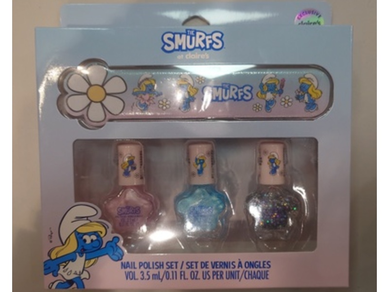 Claire's Smurfs Nail Polish Set, 0.11 fl oz/3.5 mL