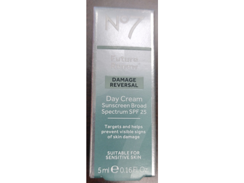 No 7 Future Renew Damage Reversal Day Cream, SPF 25, 0.16 fl oz/5 mL