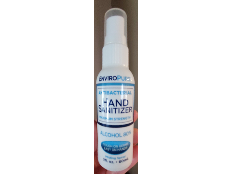 Enviropure Antibacterial Hand Sanitizer Misting Spray, Maximum Strength, 2 fl oz/60 mL