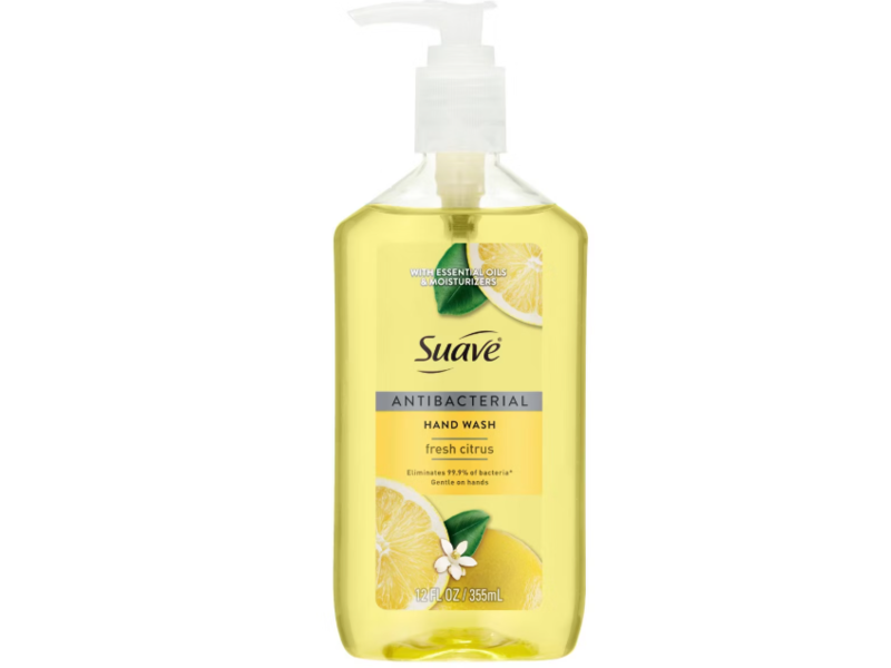 Suave Antibacterial Liquid Hand Wash, Fresh Citrus, 12 fl oz/355 mL