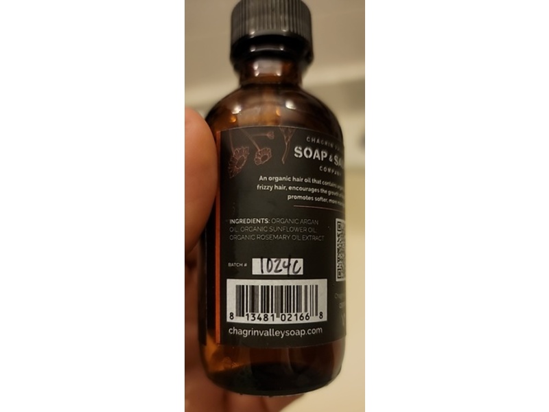 Chagrin Valley Soap & Salve Company Hair Oil, Argan Sunflower, 2 fl oz/59 mL