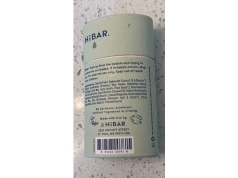 HiBAR Natural Deodorant, Mint & Eucalyptus, 2.25 oz/64 g