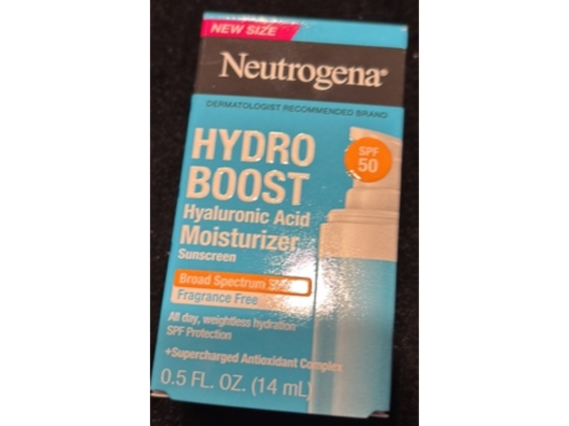 Neutrogena Hydro Boost Moisturizer Sunscreen, SPF 50, Fragrance Free, 0.5 fl oz/14 mL