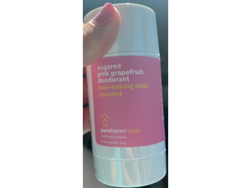 PureHaven Body Deodorant Stick, Sugared Pink Grapefruit, 2.6 oz/74 g