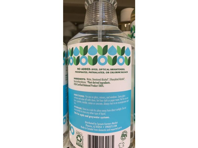 Sprouts Glass Cleaner, Free + Clear, 32 fl oz/946 mL