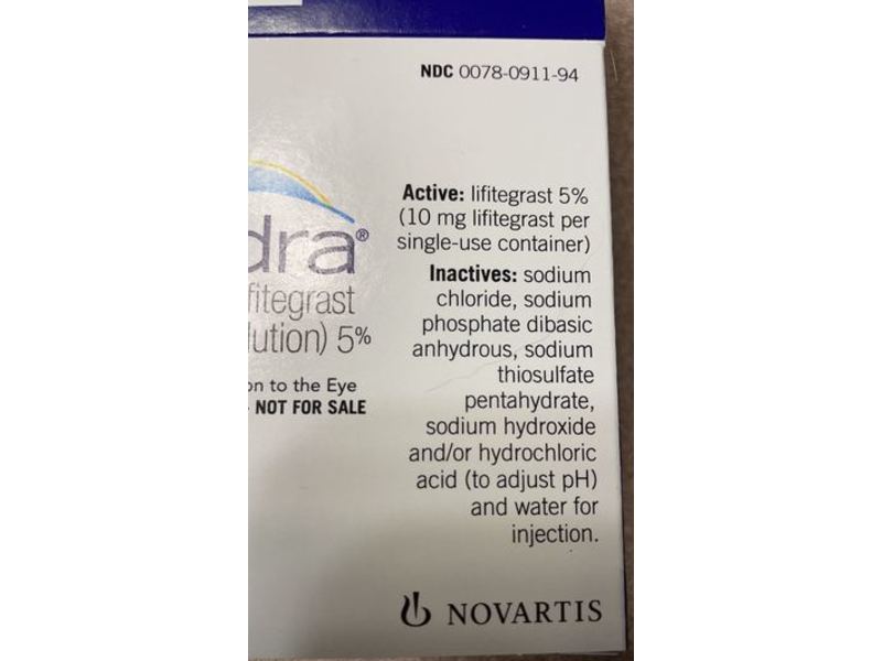 Xiidra (lifitegrast ophthalmic solution) 5%, 20 Count, Novartis (RX)