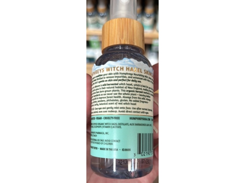 Humphreys Nourishing Mist, Witch Hazel, Aloe & Vitamin E, 3.3 fl oz/97 mL