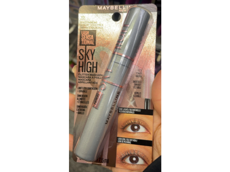 Maybelline New York Lash Sensational Sky High Glitter Mascara, 791 Space Diamond, 0.24 fl oz/7.5 mL