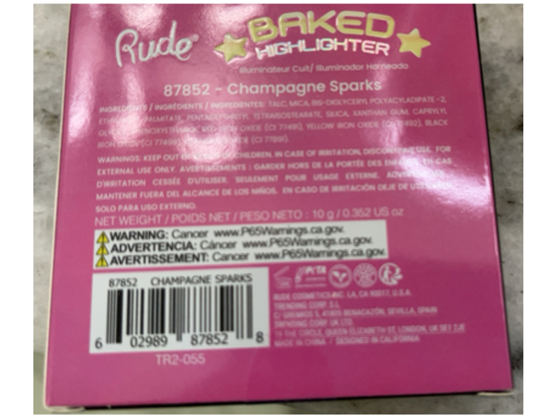 Rude Baked Highlighter, Champagne Sparks, 0.352 oz/10 g