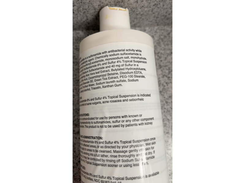 Sodium Sulfacetamide 8% and Sulphur 4% Topical Suspension, 16 fl oz/473 ml, Westminster Pharmaceuticals (Rx)