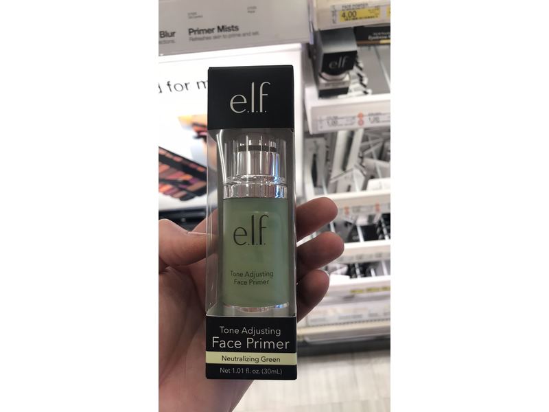 e.l.f. Cosmetics Tone Adjusting Face Primer, Neutralizing Green, 1.01 fl oz/30 mL