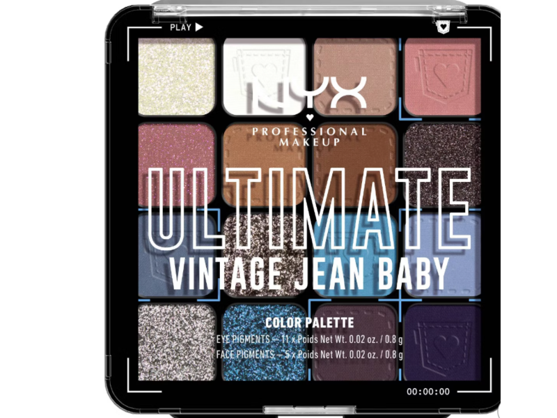 NYX Professional Makeup Ultimate Shadow Palette, Vintage Jean Baby, 0.02 oz/0.8 g