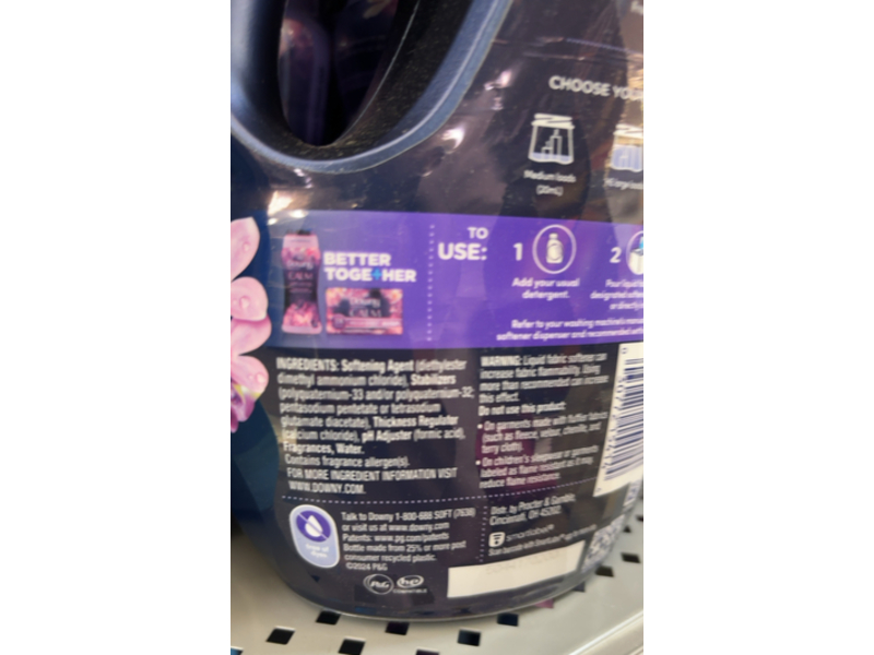 Downy Ultra Soft +Calm Fabric Softener, Lavender & Vanilla Bean, 66 Loads, 44 fl oz/132 L