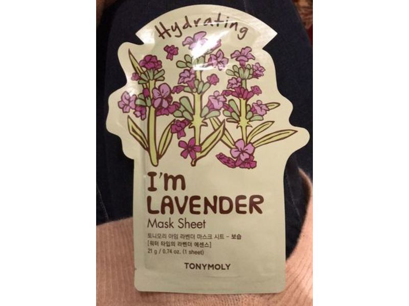 Tony Moly Hydrating Mask Sheet, I'm Lavender, 0.74 oz/21 g
