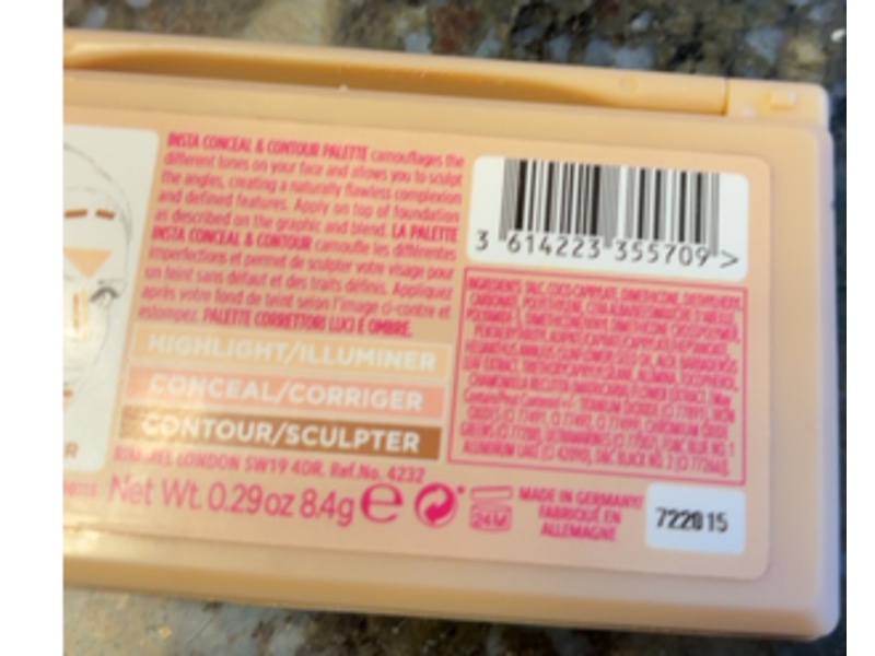 Rimmel London Insta Conceal & Contour, 010 Light, 0.29 fl oz/8.4 g