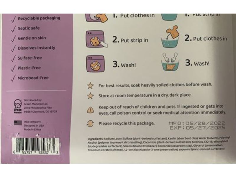 Lazy Coconuts Eco Friendly Detergent Strips, Original, 48 Loads