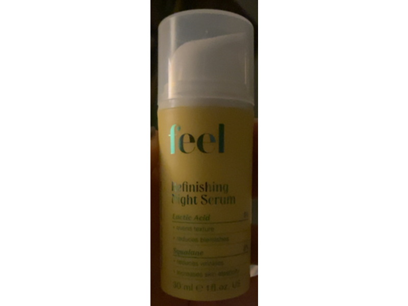 Feel Refinishing Night Serum, Lactic Acid & Squalane, 1 fl oz/30 mL