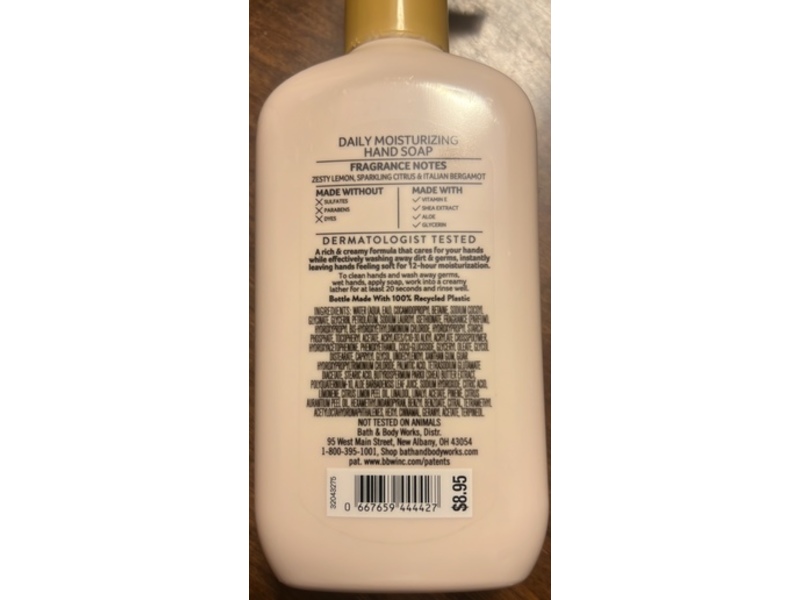 Bath & Body Works Daily Moisturizing Hand Soap, Kitchen Lemon, 9 fl oz/266 mL