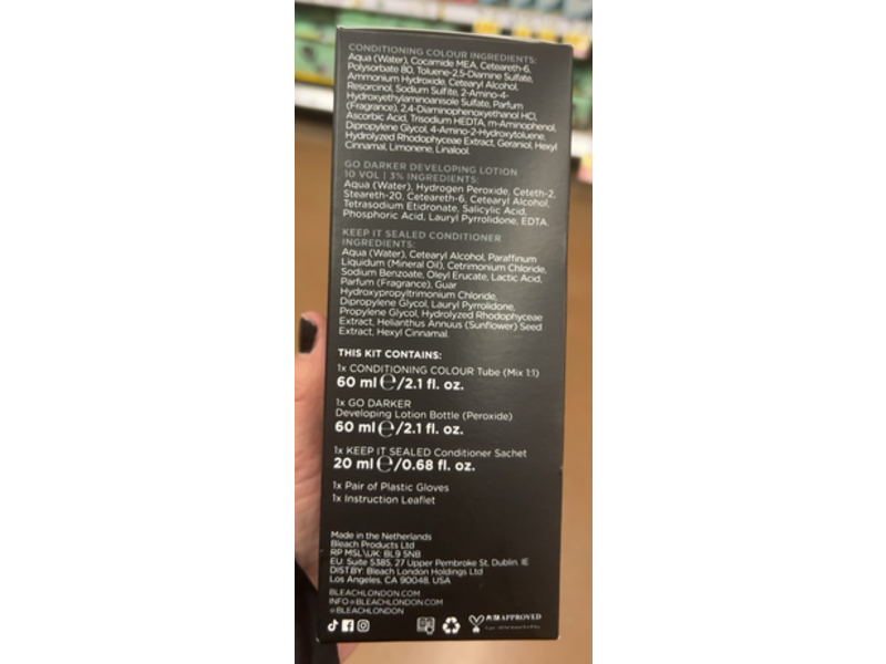 Bleach London Permanent Dye, Glossy Black, 1 Application