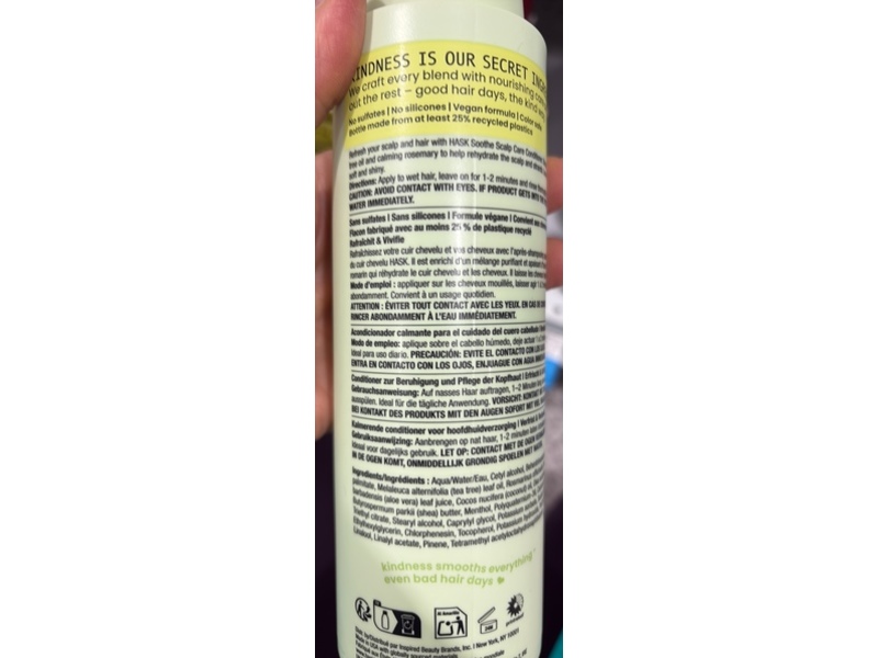 Hask Soothe Scalp Care Conditioner, Tea Tree Oil & Rosemary, 16 fl oz/473 mL