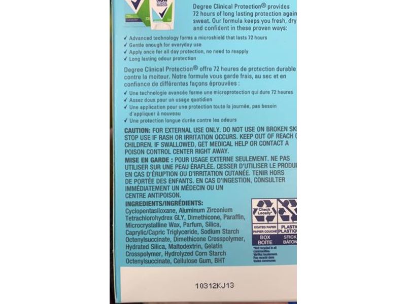 Degree Clinical Protection Antiperspirant, Stress Control, 48 g