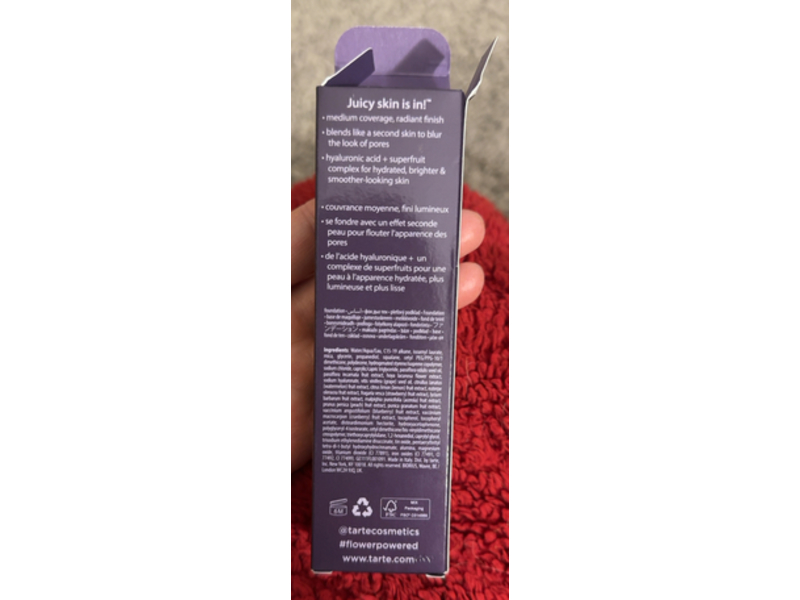 Tarte Maracuja Juicy Glow Foundation, 16B Fair-Light Beige, 1 fl oz/30 mL