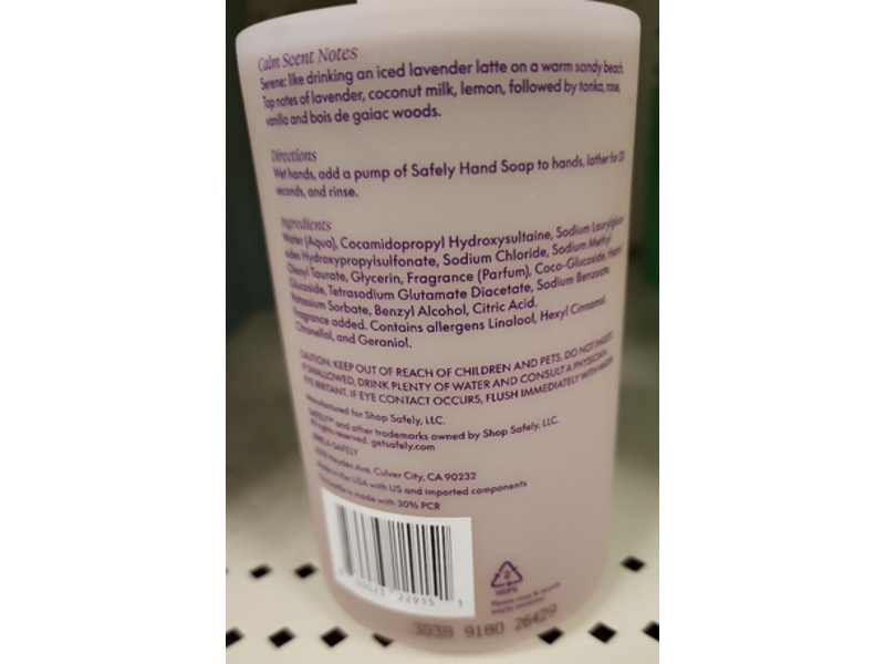 Safely Hand Soap, Calm, 16 fl oz/473 mL