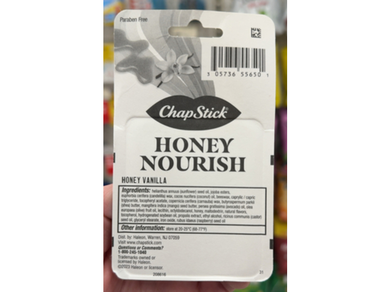 ChapStick Honey Nourish Lip Balm, Honey Vanilla, 0.15 oz/4 g, Count 3