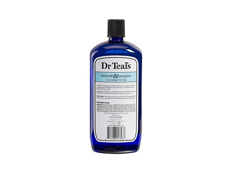 Dr Teal's Pure Epsom Salt Foaming Bath, Detoxify & Energize, 34 fl oz/1000 mL