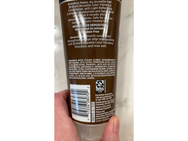 John Frieda Brilliant Brunette Color Glowing Conditioner, 10.1 fl oz/298 mL