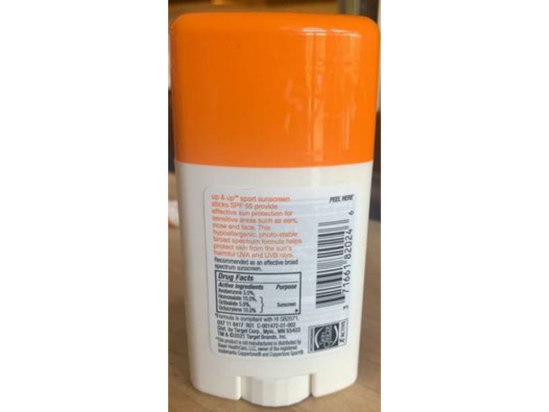 Up & Up Sport Sunscreen Stick, Reef-Conscious Formula, SPF 55, 1.5 oz/42 g