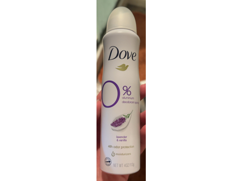 Dove Moisturizers Deodorant Spray, Lavender & Vanilla, 4 oz/113 g