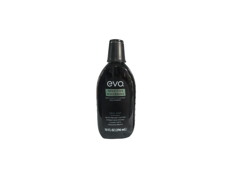 EVO Sensitive Whitening Anti-Cavity Fluoride Mouthwash, Cool Mint, 10 fl oz/296 mL