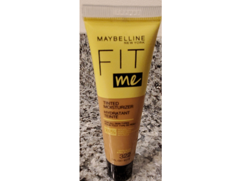 Maybelline New York Fit Me Tinted Moisturizer, Aloe, 322, 1 fl oz/30 mL
