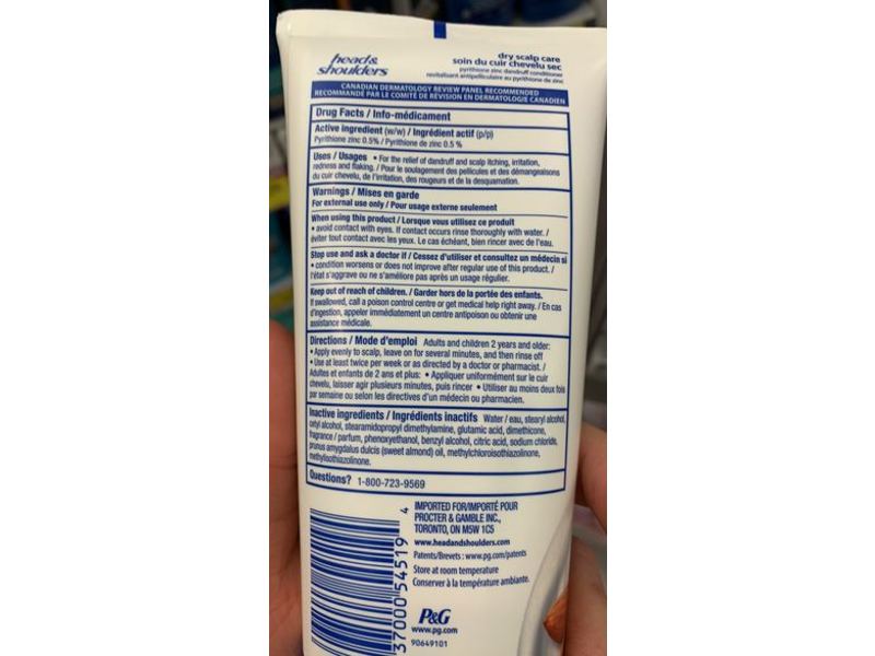 Head & Shoulders Dandruff Conditioner, Dry Scalp Care, Almond Oil, 325 mL