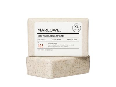 MARLOWE. Body Scrub Soap Bar, No.102 Oud Wood, 7 oz/198.4 g