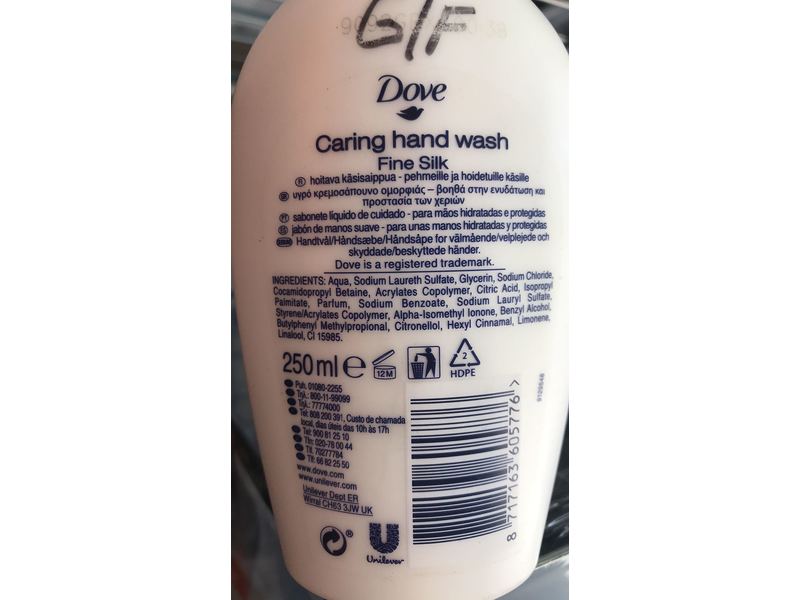 Dove Silk Cream Wash Hand, 250ml