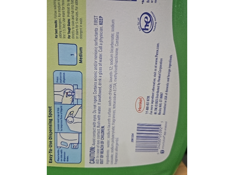 Purex Liquid Laundry Detergent, Linen & Lilies, 192 Loads, 250 fl oz/7.39 L