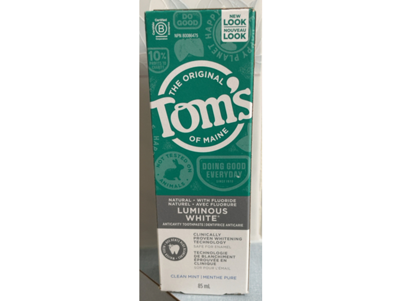 Tom's Of Maine Luminous White Toothpaste, Clean Mint, 85 mL