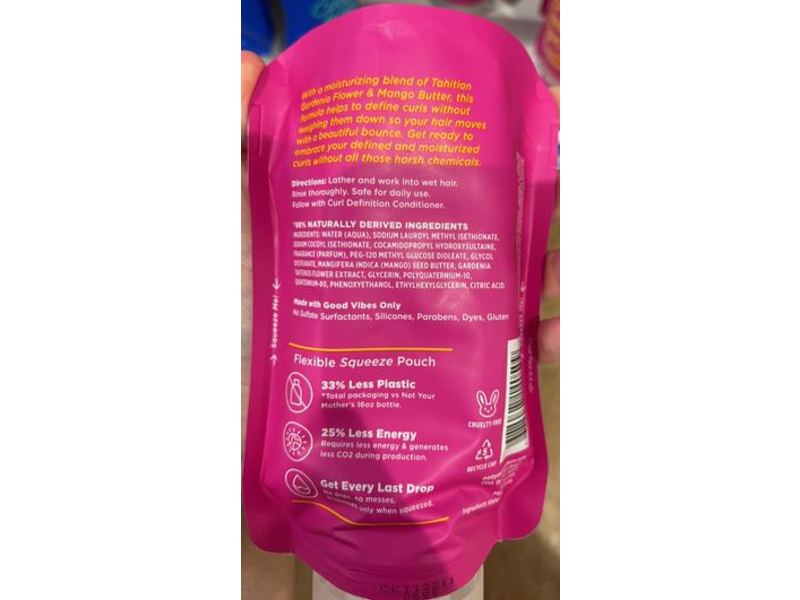 Not Your Mother's Curl Definition Shampoo, Tahitian Gardenia Flower & Mango Butter, 13 fl oz/385 mL