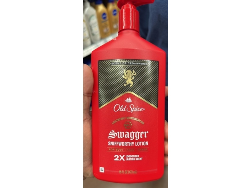 Old Spice Lightweight Moisturization Swagger Sniffworthy Lotion, Cedarwood, 16 fl oz/473 mL