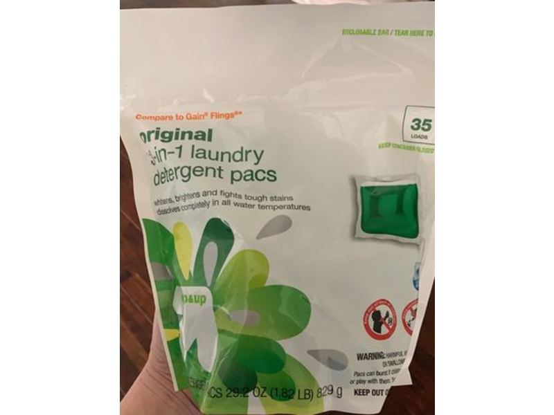 Up & Up 3-In-1 Laundry Detergent Pacs, Original, 35 Loads, 29.2 oz/829 g