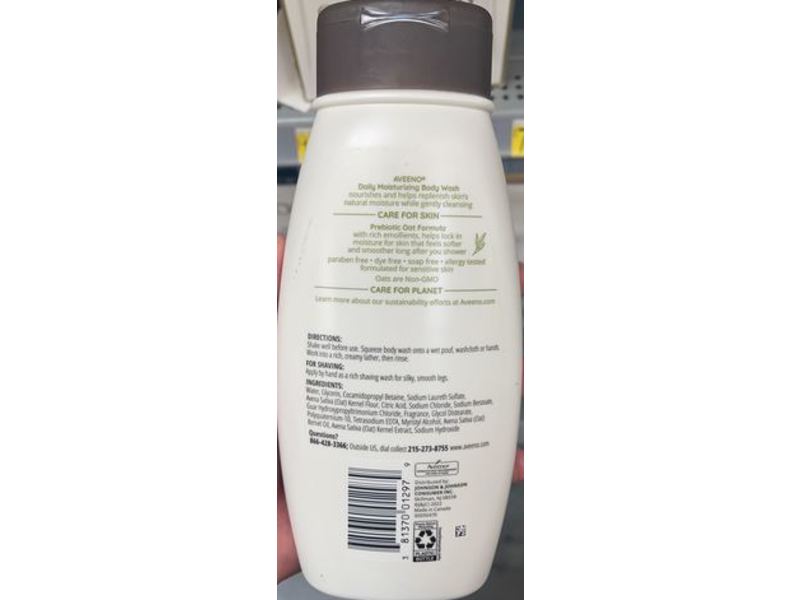 Aveeno Daily Moisturizing Body Wash, Lightly Scented, 18 fl oz