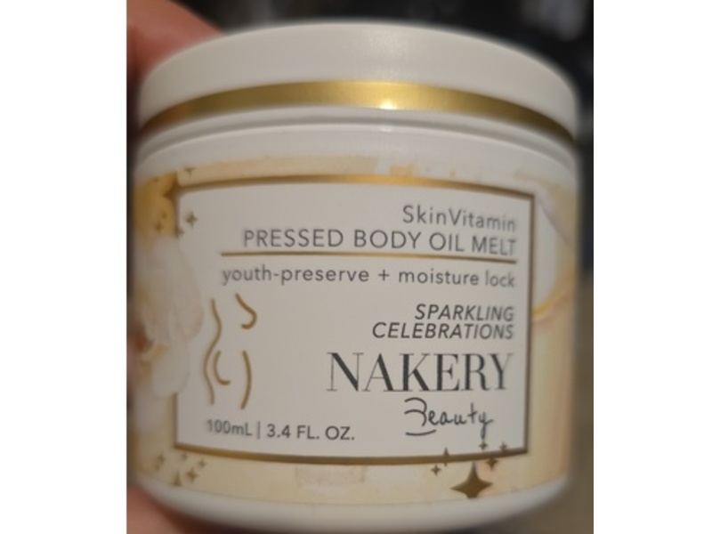 Nakery Beauty SkinVitamin Pressed Body Oil Melt, Sparkling Celebrations, 3.4 fl oz/100 mL