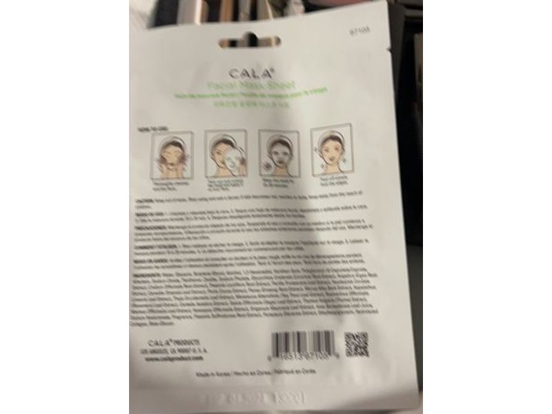 Cala Soothing Essence Facial Mask, Aloe Vera, 0.8 fl oz/23 g, 5 Count