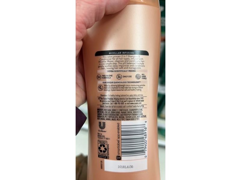 Suave Micellar Infusion 2-In-1 Shampoo & Conditioner, 12.6 fl oz/373 mL